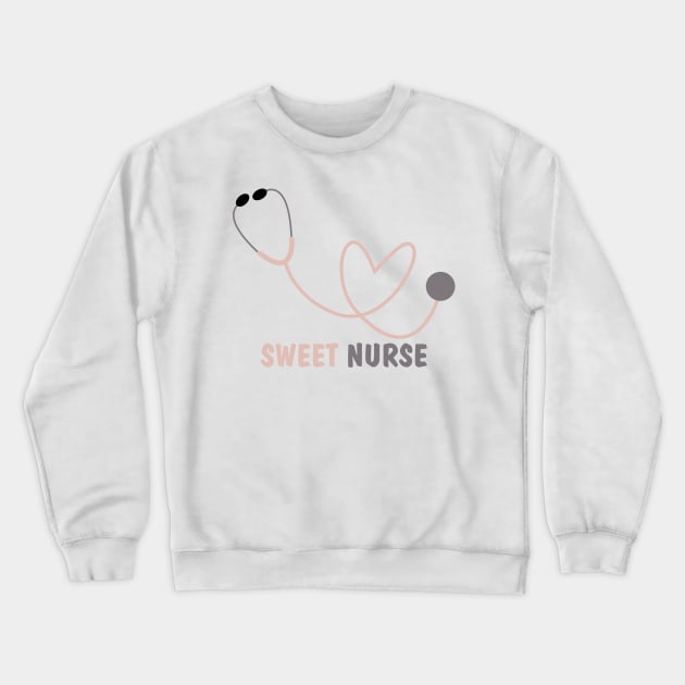 Pink Heart Stethoscope Magnet for sweet nurses Crewneck Sweatshirt by EDSERVICES